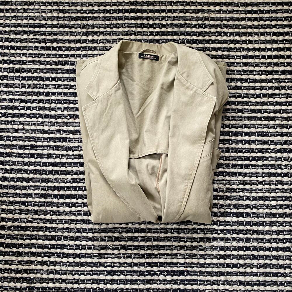 SALE! LL Bean Mens Khaki Safari Field Tan Beige Button Pocket Jacket 44 Tall